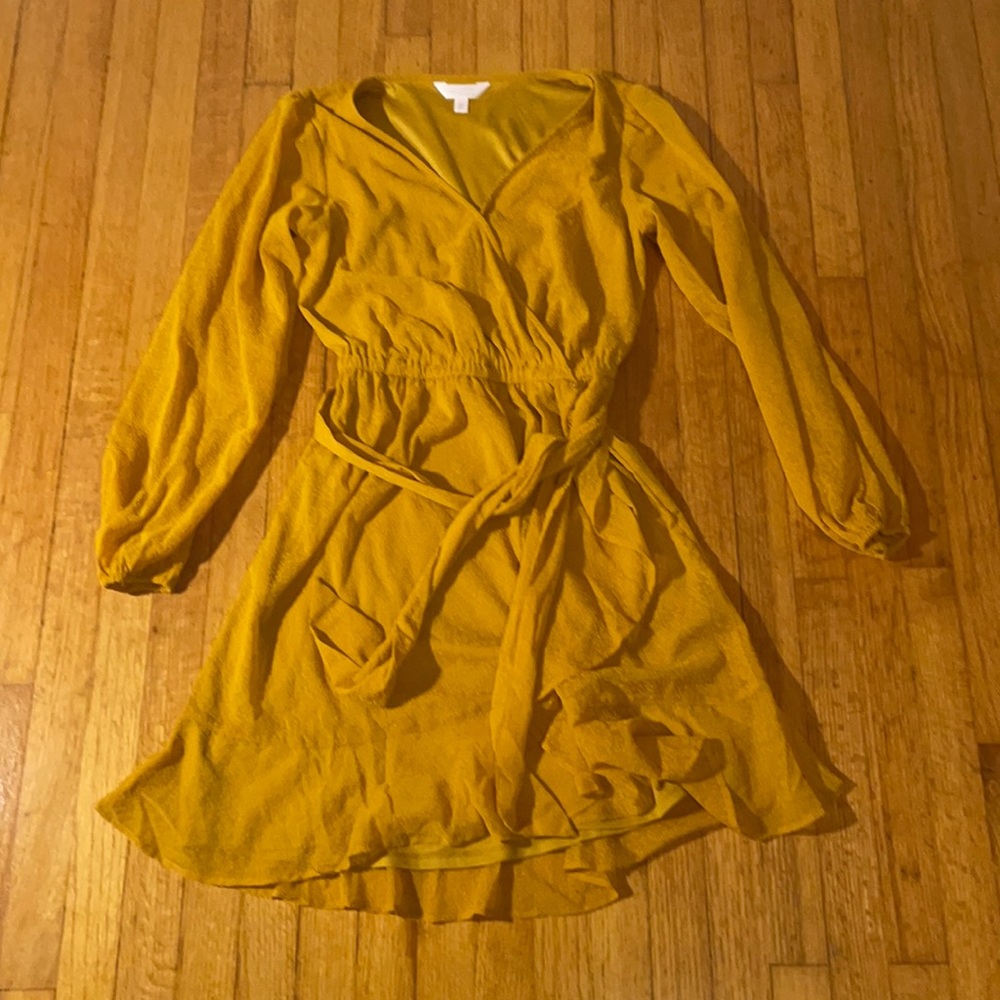 LC Lauren Conrad Mustard Yellow Long Sleeve Dress